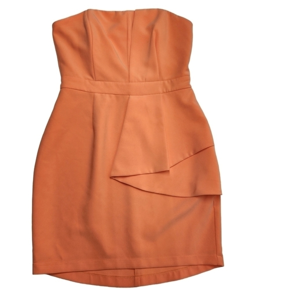 Adelyn Rae Sheath Dress Linen Blend Orange, Size Medium - Picture 1 of 16